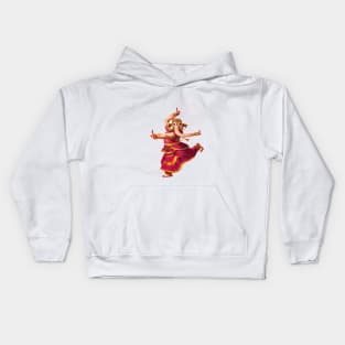 Indian elephant dancer on magenta background Kids Hoodie